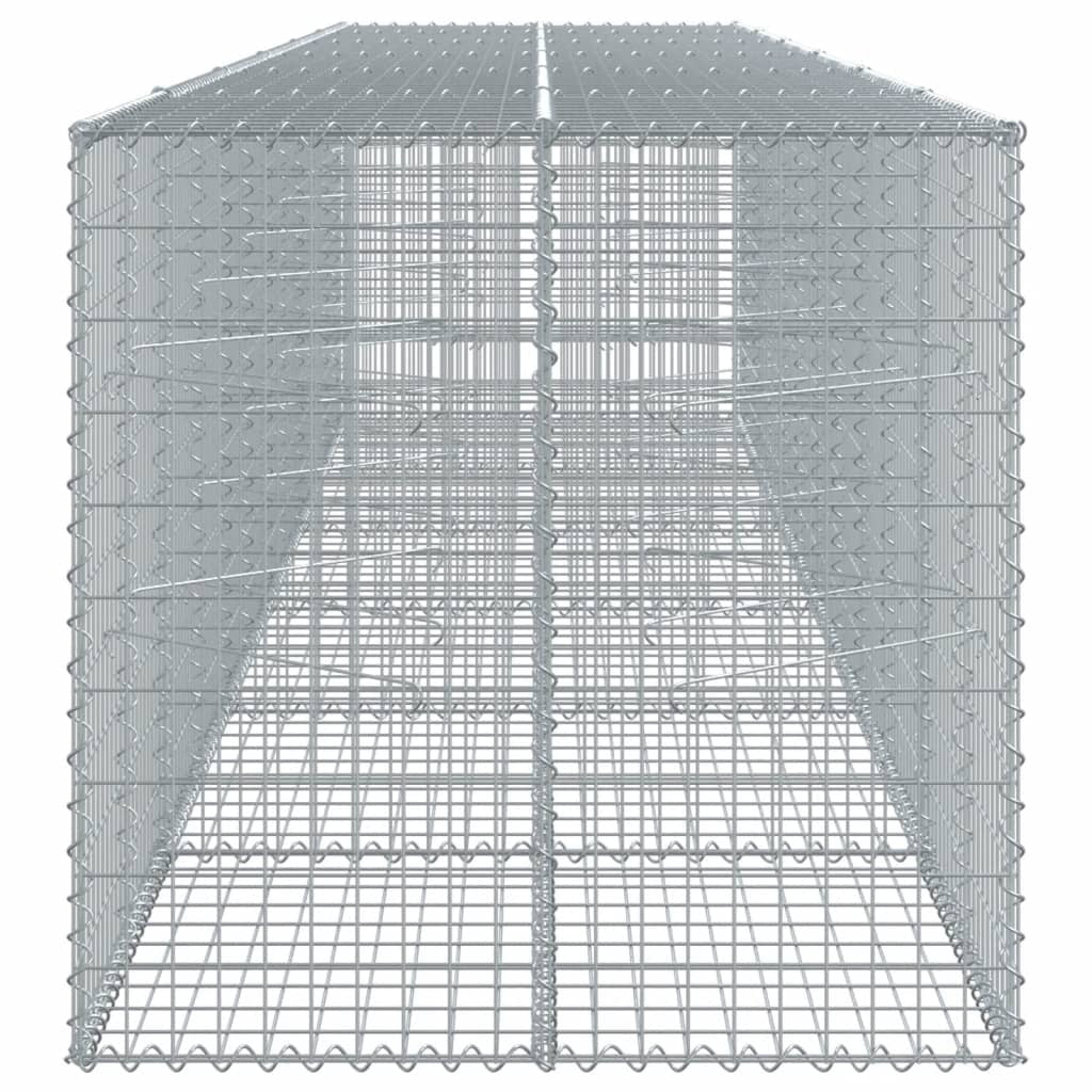 Gabion Basket with Cover 236.2"x39.4"x39.4" Galvanized Iron