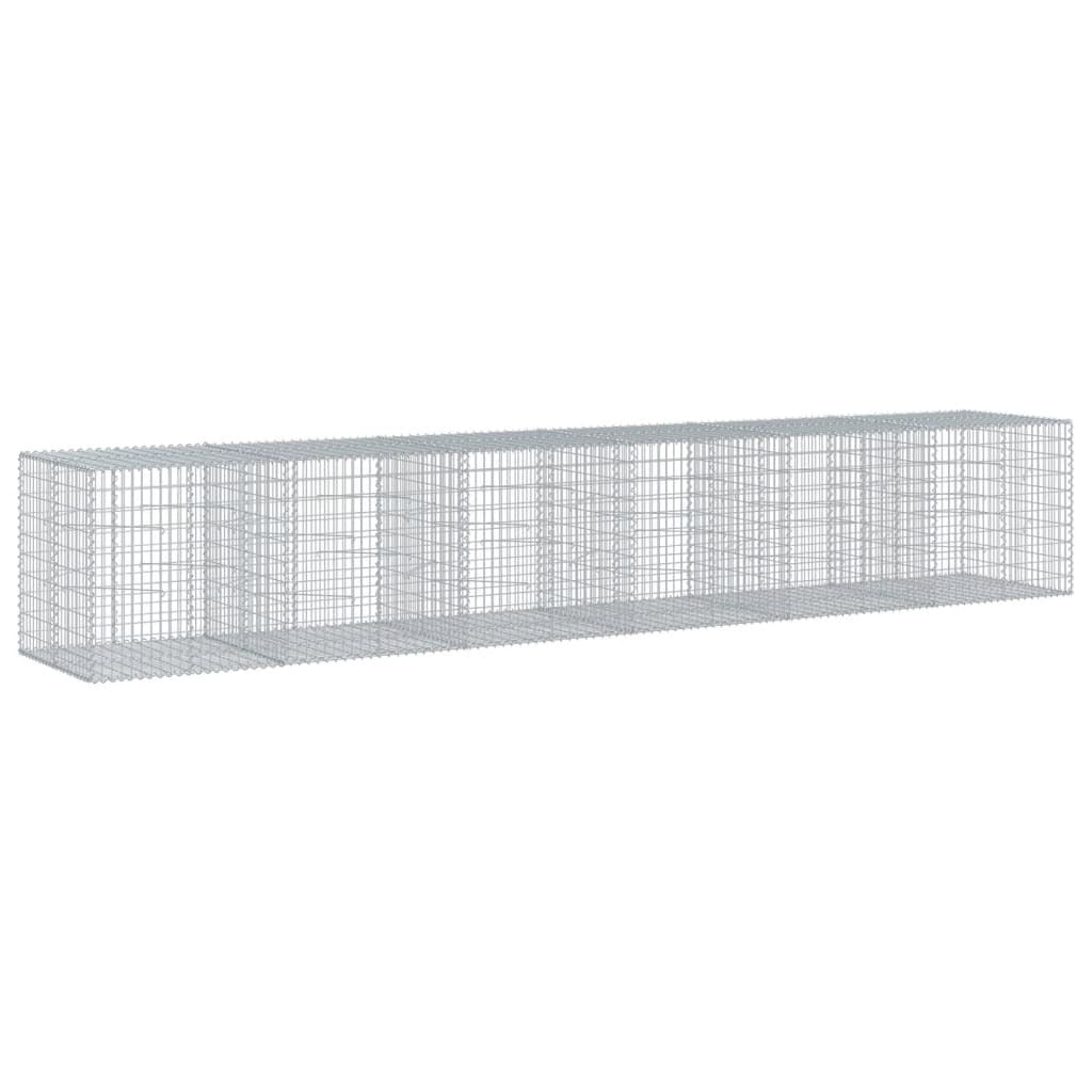 Gabion Basket with Cover 236.2"x39.4"x39.4" Galvanized Iron