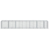 Gabion Basket with Cover 255.9"x39.4"x39.4" Galvanized Iron
