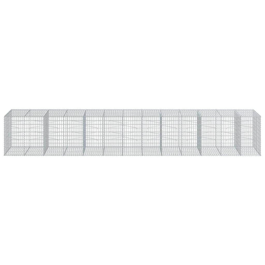Gabion Basket with Cover 255.9"x39.4"x39.4" Galvanized Iron