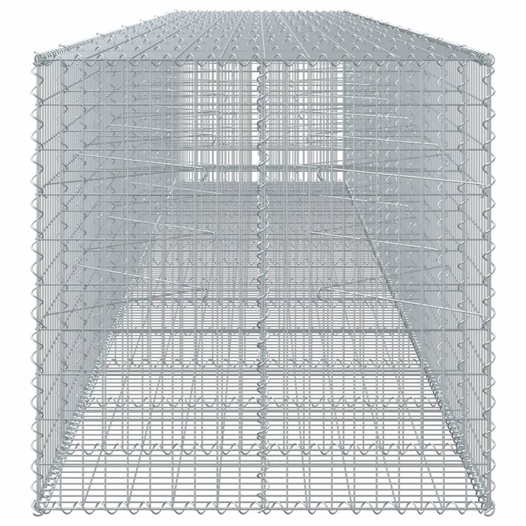 Gabion Basket with Cover 255.9"x39.4"x39.4" Galvanized Iron