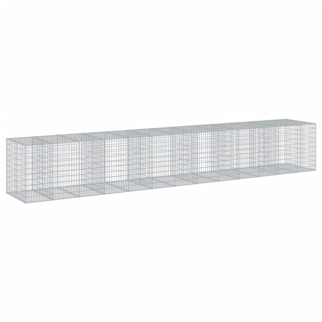 Gabion Basket with Cover 255.9"x39.4"x39.4" Galvanized Iron