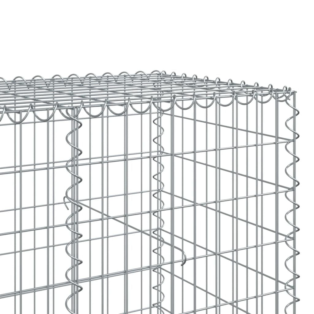 Gabion Basket with Cover 255.9"x39.4"x39.4" Galvanized Iron