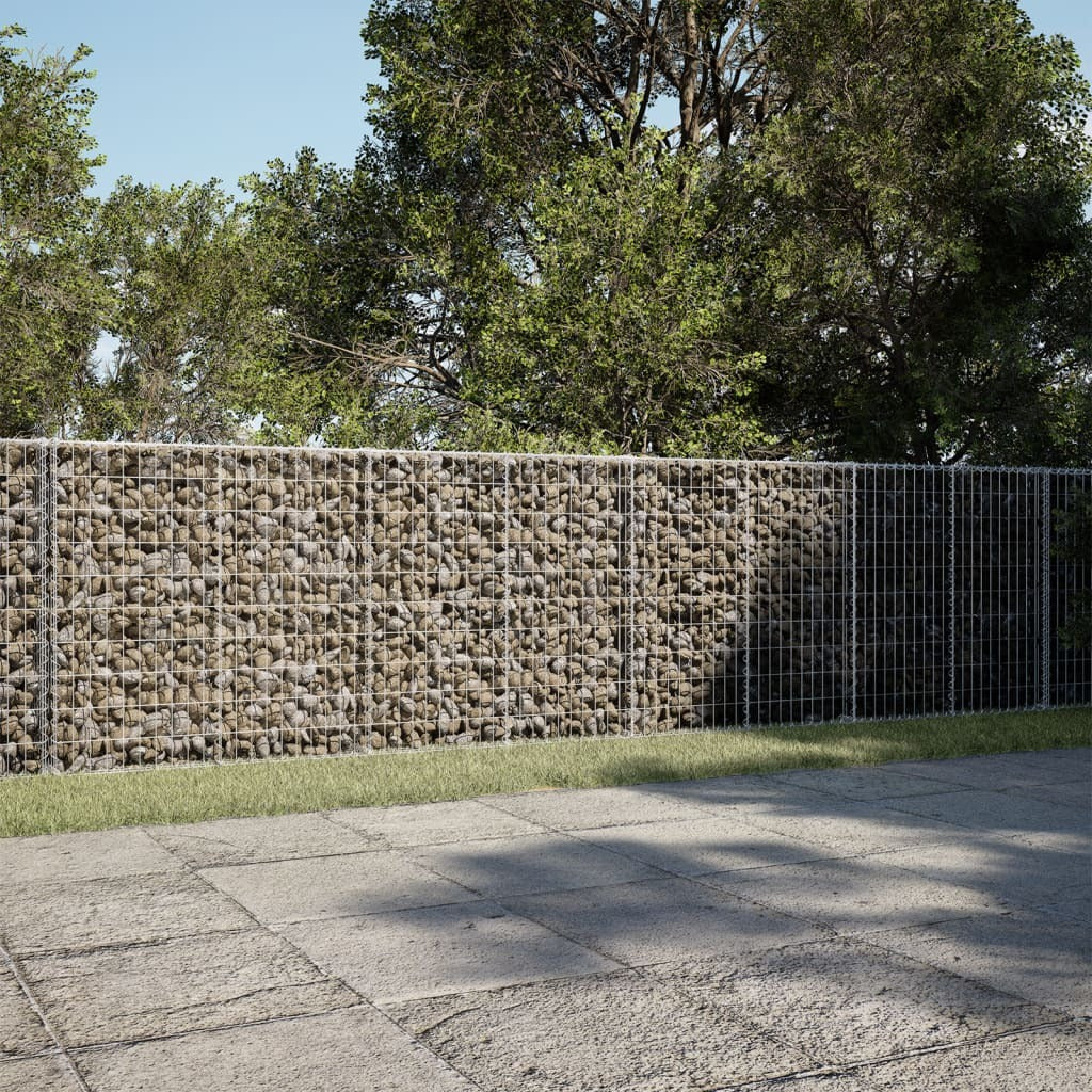 Gabion Basket with Cover 275.6"x39.4"x39.4" Galvanized Iron