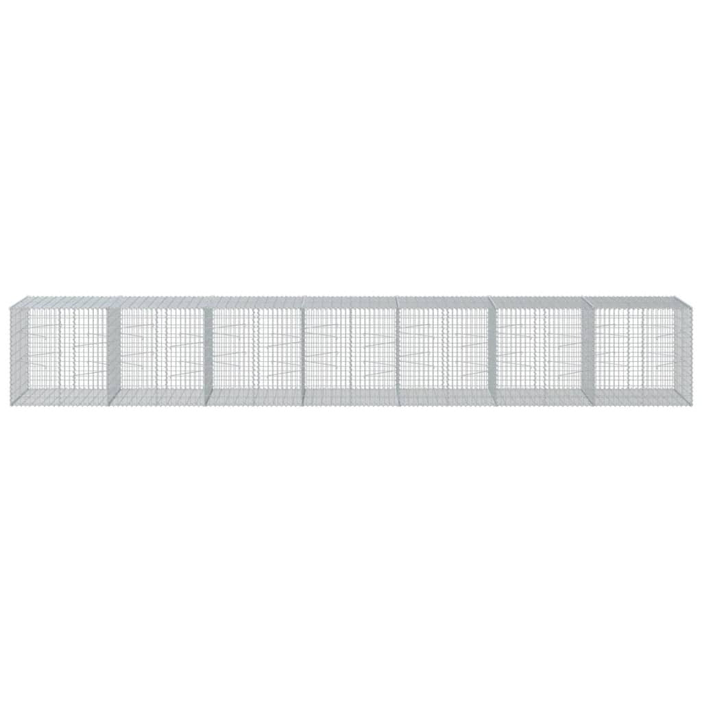 Gabion Basket with Cover 275.6"x39.4"x39.4" Galvanized Iron