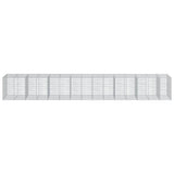 Gabion Basket with Cover 295.3"x39.4"x39.4" Galvanized Iron