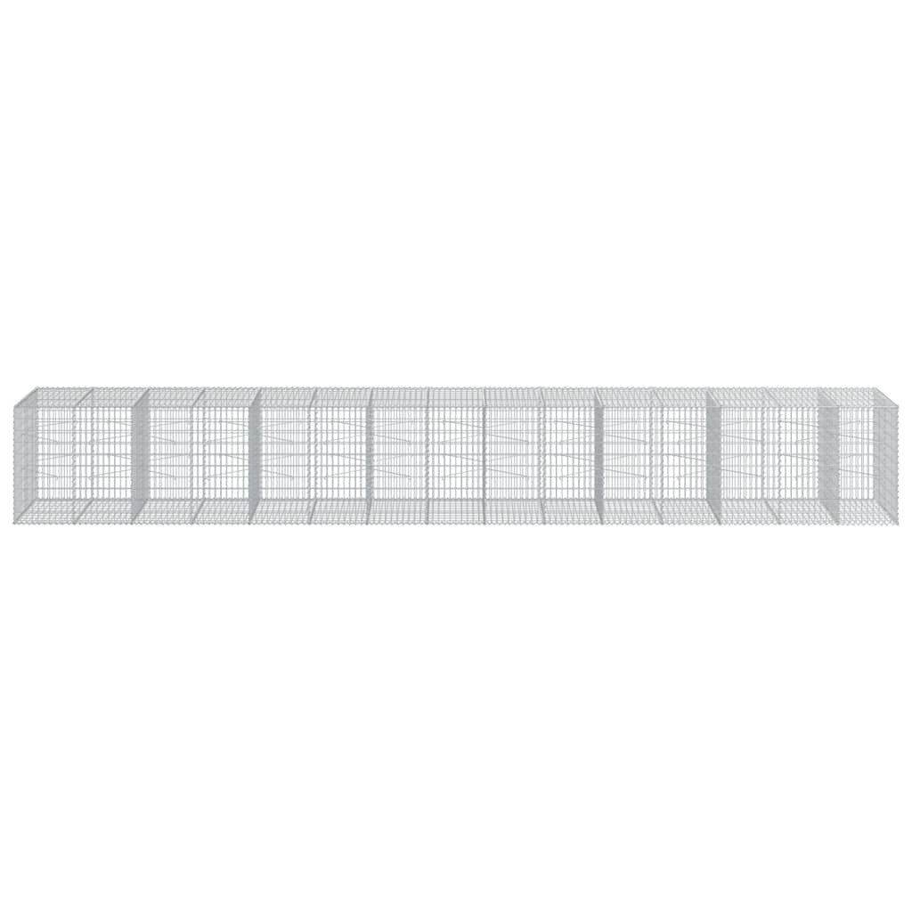 Gabion Basket with Cover 295.3"x39.4"x39.4" Galvanized Iron