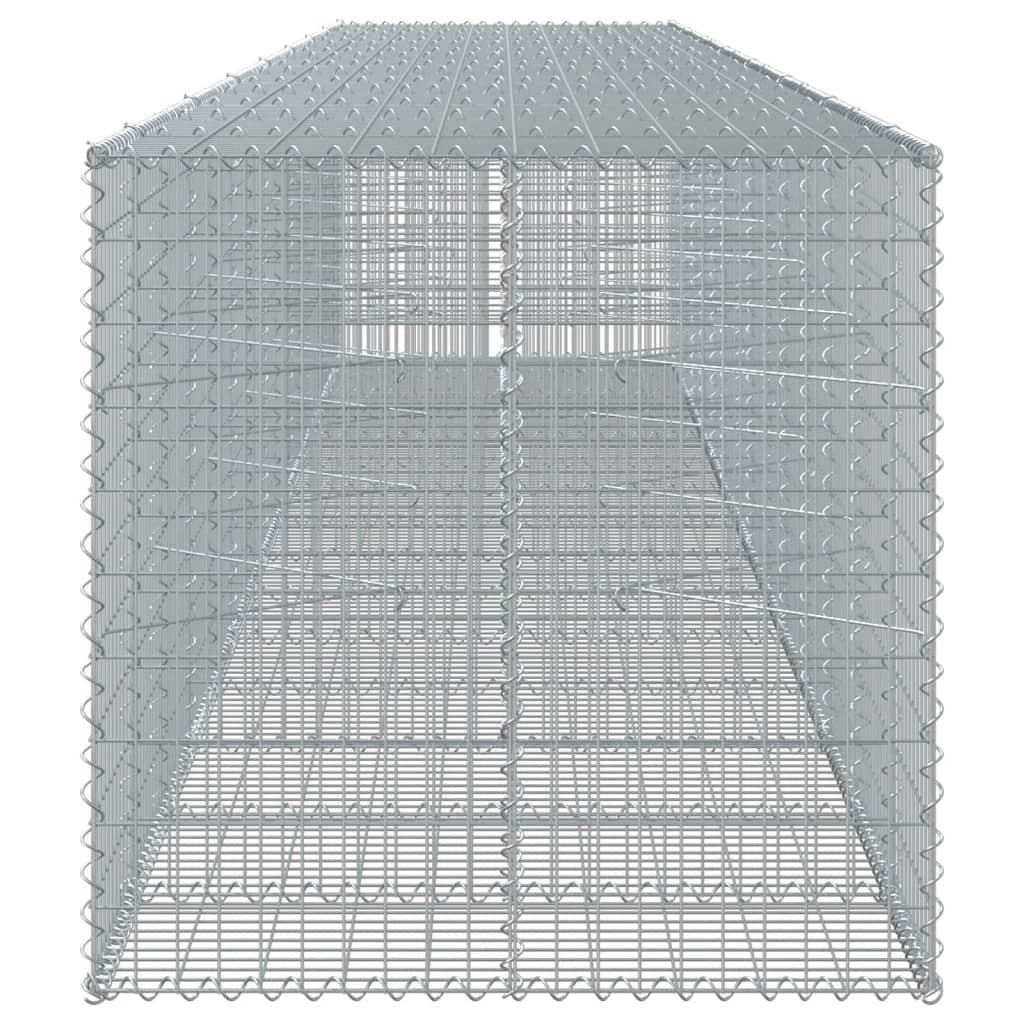 Gabion Basket with Cover 295.3"x39.4"x39.4" Galvanized Iron