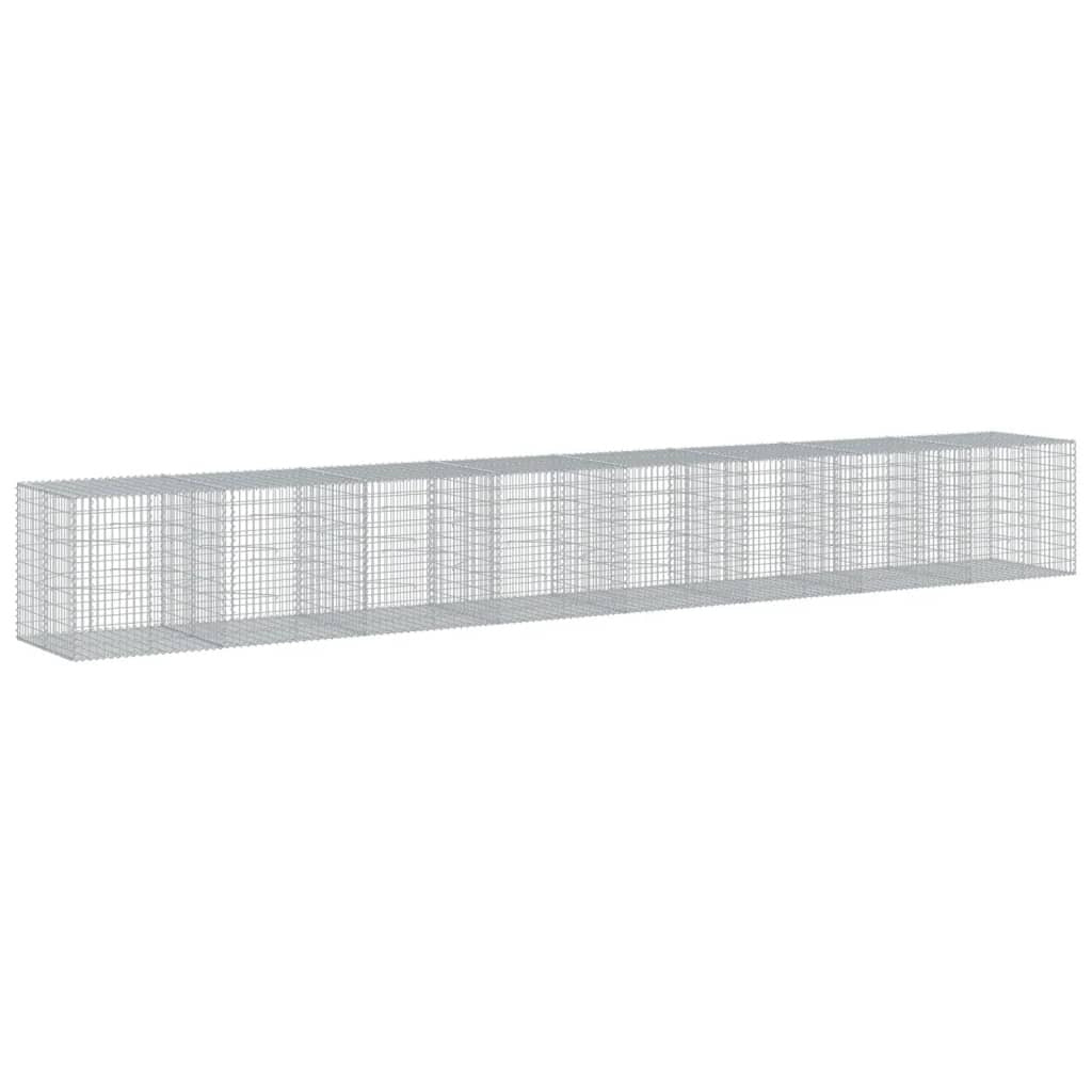 Gabion Basket with Cover 315"x39.4"x39.4" Galvanized Iron