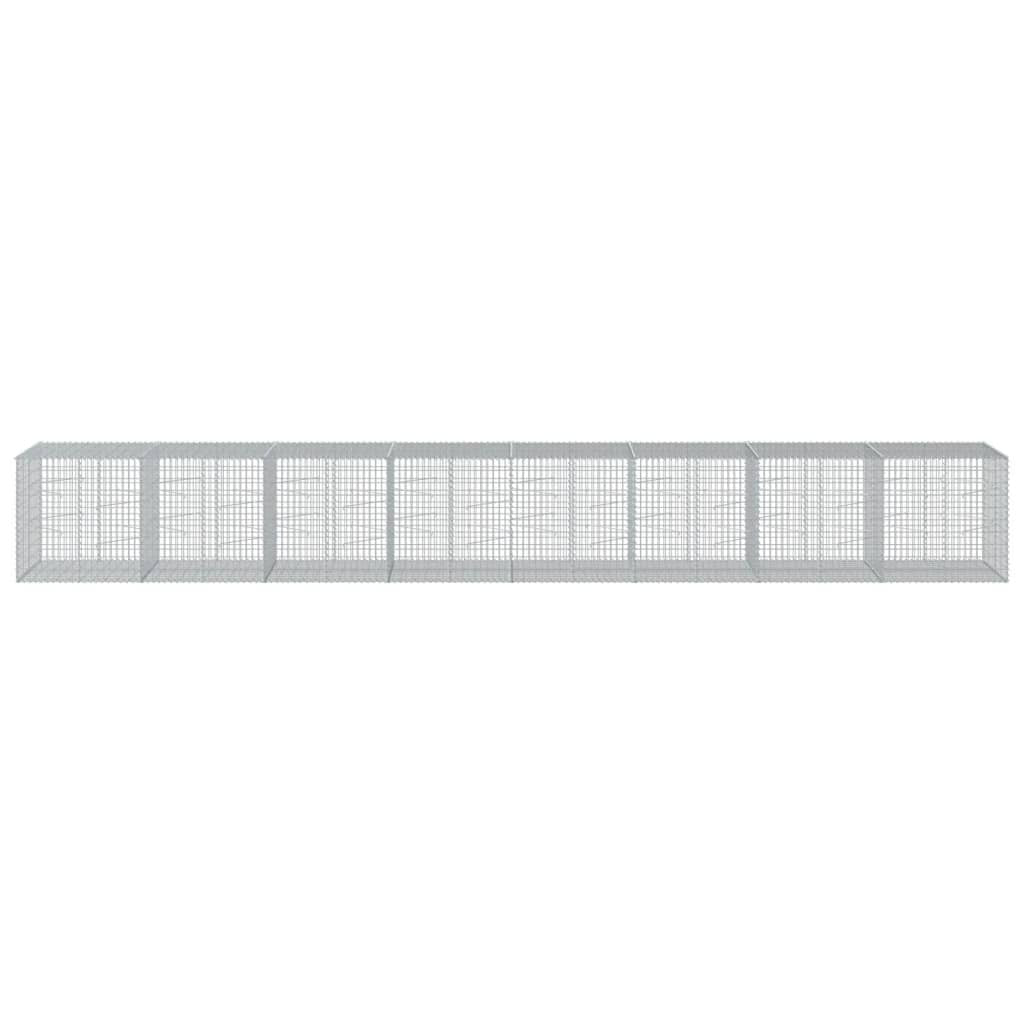 Gabion Basket with Cover 315"x39.4"x39.4" Galvanized Iron