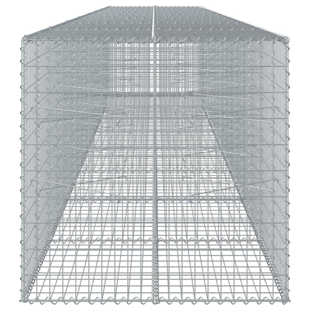Gabion Basket with Cover 315"x39.4"x39.4" Galvanized Iron