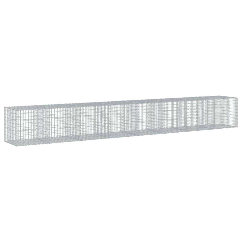 Gabion Basket with Cover 315"x39.4"x39.4" Galvanized Iron