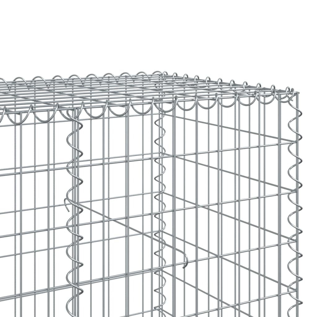 Gabion Basket with Cover 315"x39.4"x39.4" Galvanized Iron
