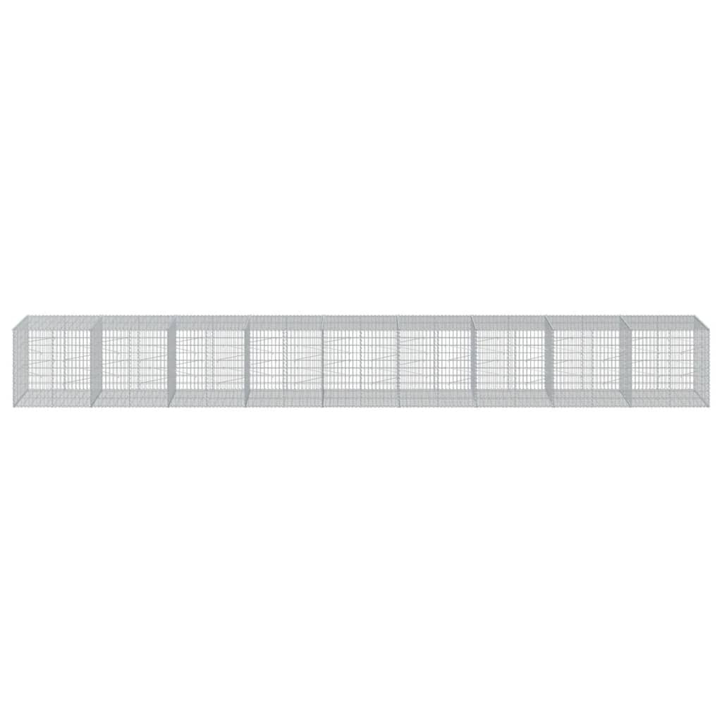 Gabion Basket with Cover 354.3"x39.4"x39.4" Galvanized Iron