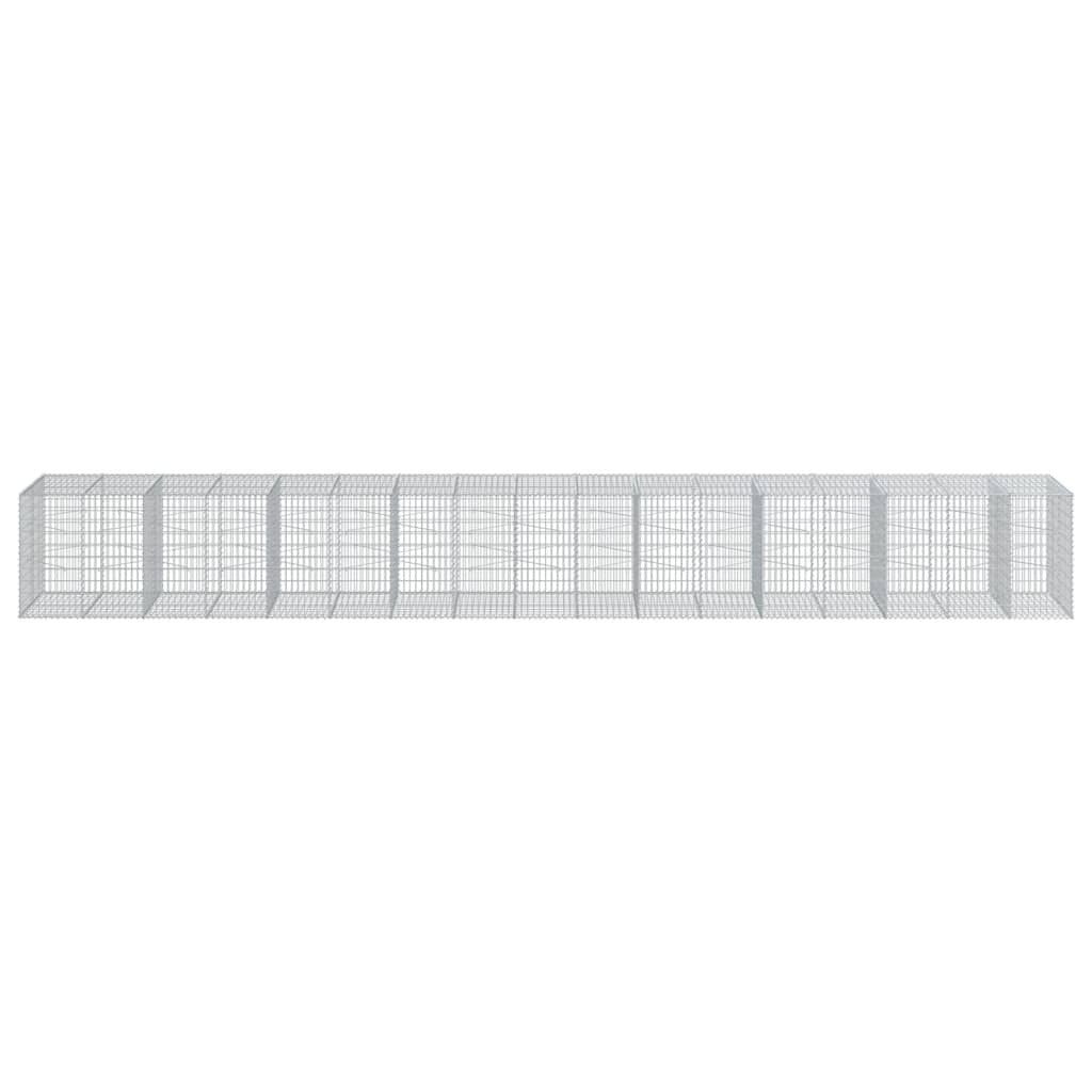 Gabion Basket with Cover 374"x39.4"x39.4" Galvanized Iron