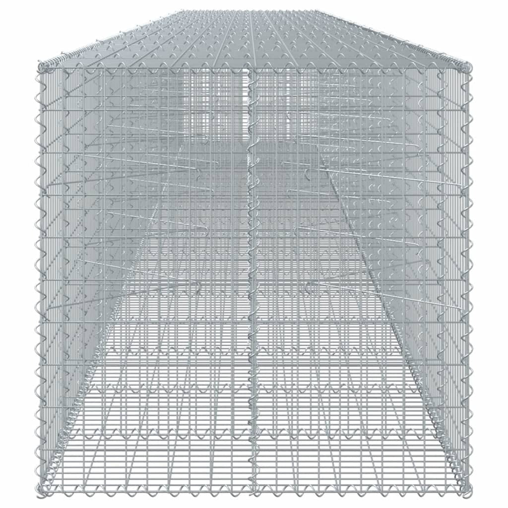 Gabion Basket with Cover 374"x39.4"x39.4" Galvanized Iron