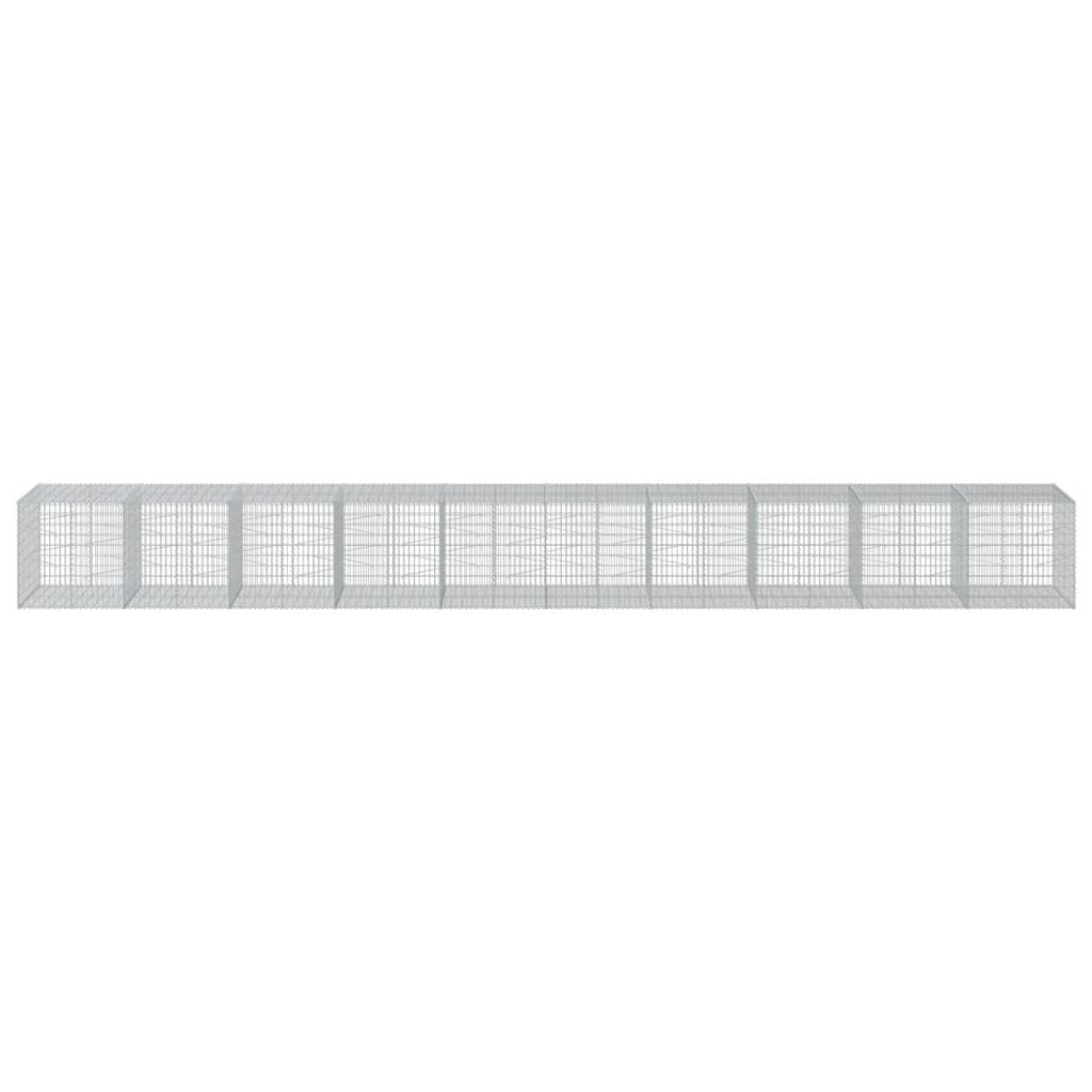 Gabion Basket with Cover 393.7"x39.4"x39.4" Galvanized Iron
