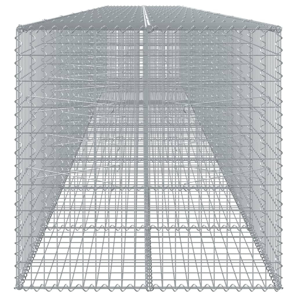 Gabion Basket with Cover 393.7"x39.4"x39.4" Galvanized Iron