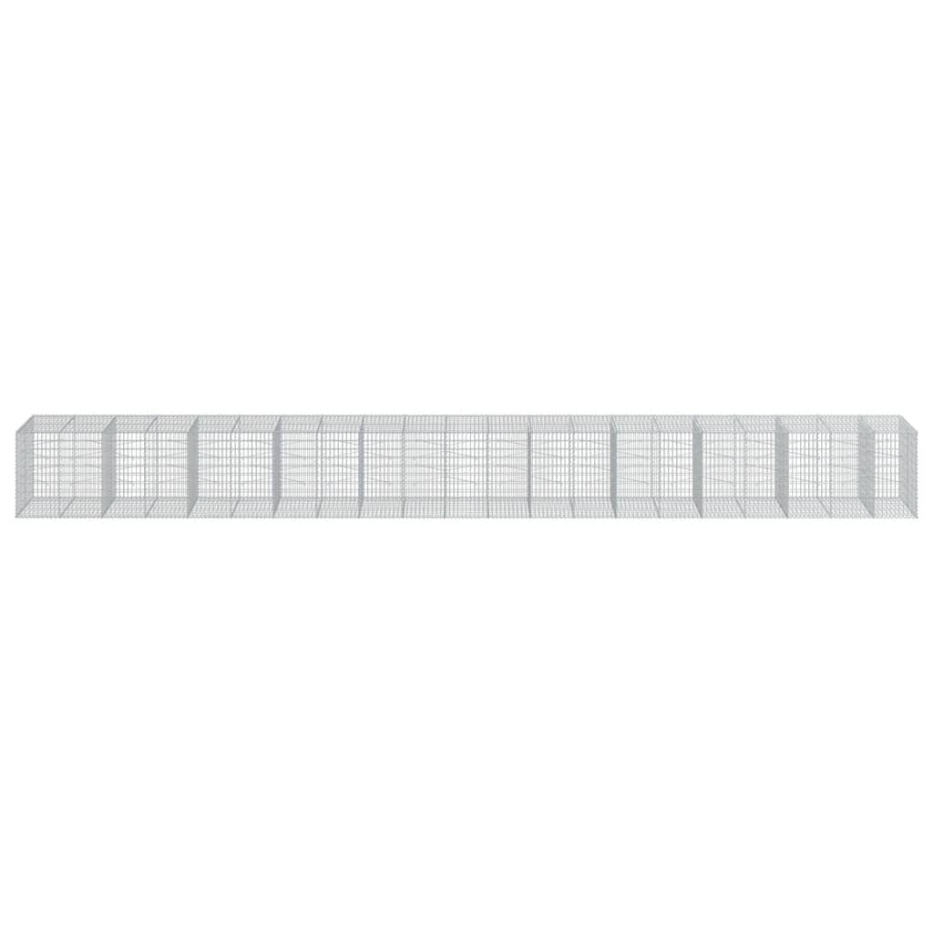 Gabion Basket with Cover 413.4"x39.4"x39.4" Galvanized Iron