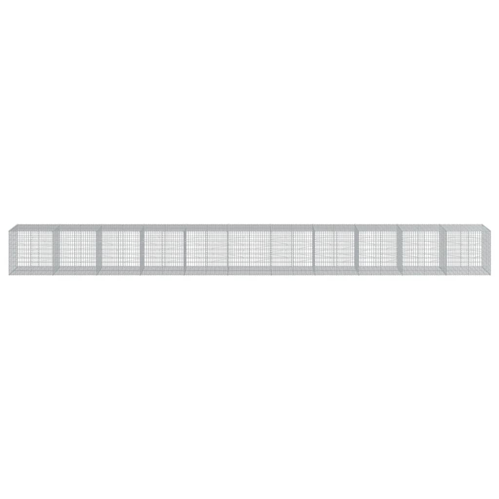 Gabion Basket with Cover 433.1"x39.4"x39.4" Galvanized Iron