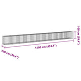 Gabion Basket with Cover 433.1"x39.4"x39.4" Galvanized Iron