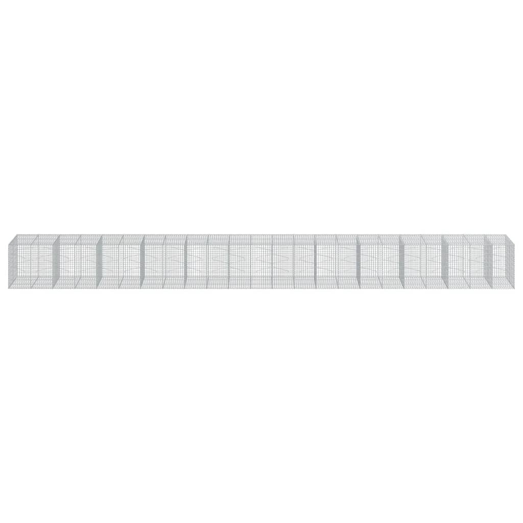 Gabion Basket with Cover 452.8"x39.4"x39.4" Galvanized Iron