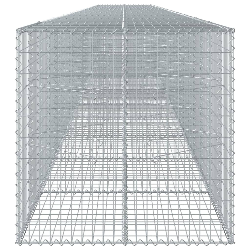 Gabion Basket with Cover 472.4"x39.4"x39.4" Galvanized Iron