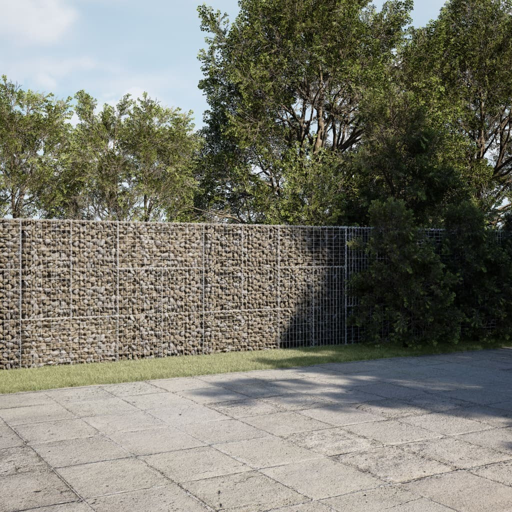 Gabion Basket with Cover 157.5"x39.4"x59.1" Galvanized Iron