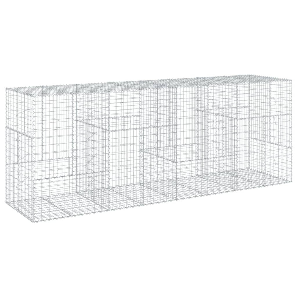 Gabion Basket with Cover 157.5"x39.4"x59.1" Galvanized Iron