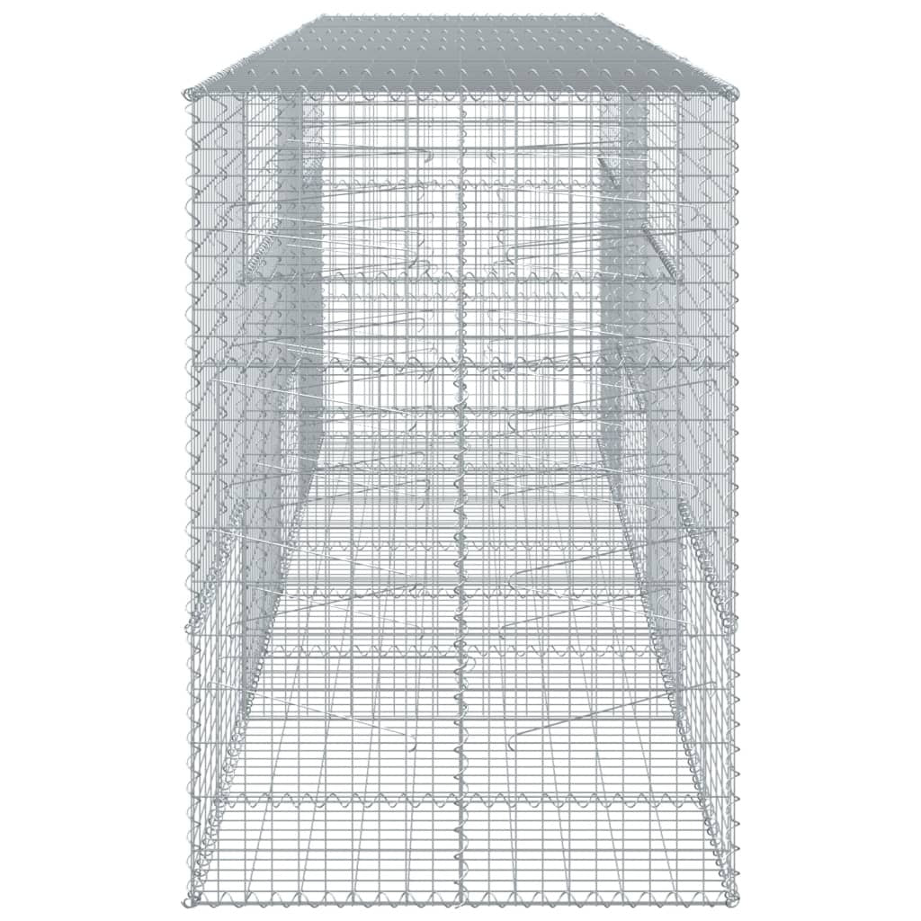 Gabion Basket with Cover 157.5"x39.4"x59.1" Galvanized Iron