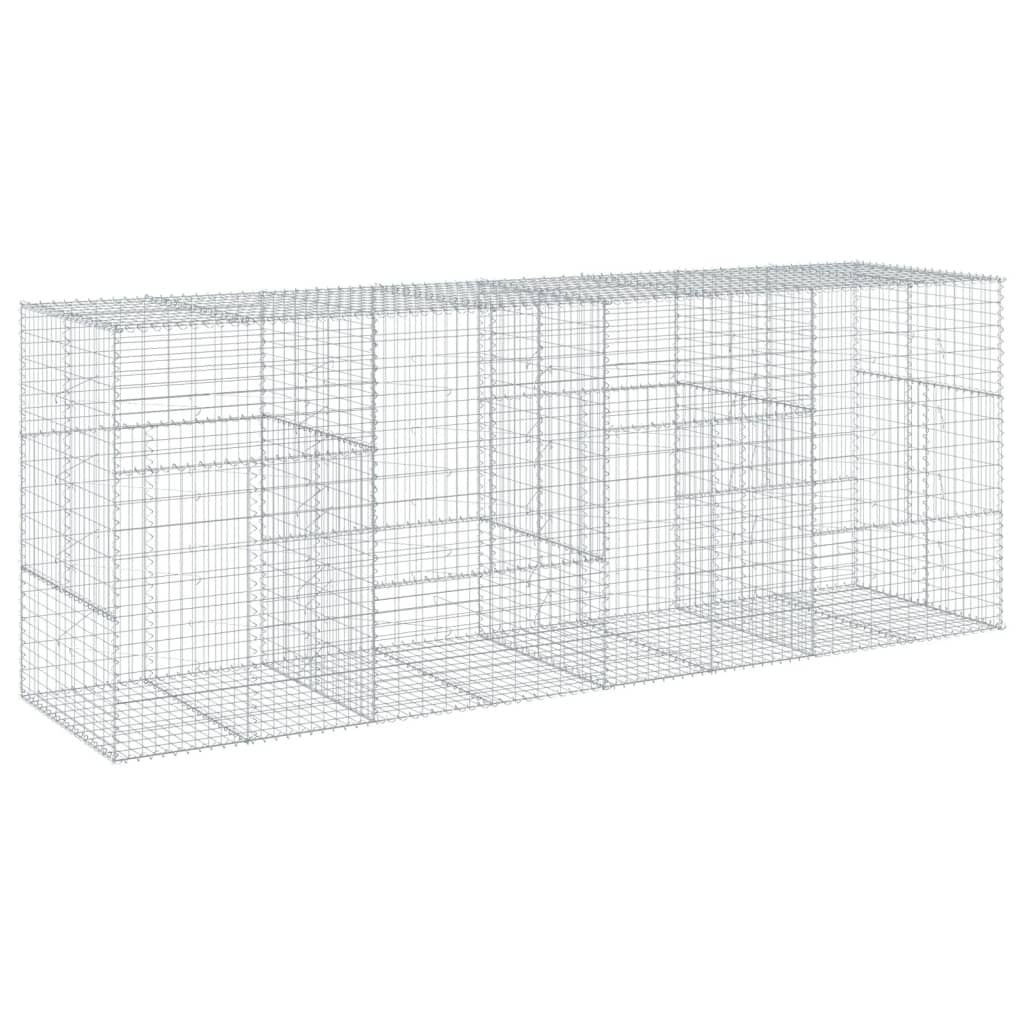 Gabion Basket with Cover 157.5"x39.4"x59.1" Galvanized Iron