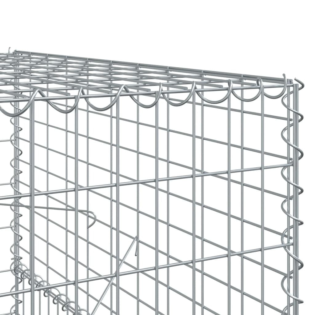 Gabion Basket with Cover 157.5"x39.4"x59.1" Galvanized Iron