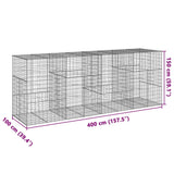 Gabion Basket with Cover 157.5"x39.4"x59.1" Galvanized Iron