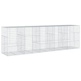 Gabion Basket with Cover 196.9"x39.4"x59.1" Galvanized Iron