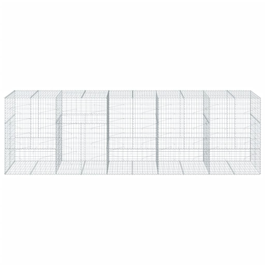 Gabion Basket with Cover 196.9"x39.4"x59.1" Galvanized Iron