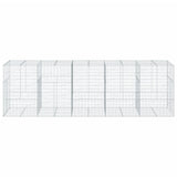 Gabion Basket with Cover 196.9"x39.4"x59.1" Galvanized Iron