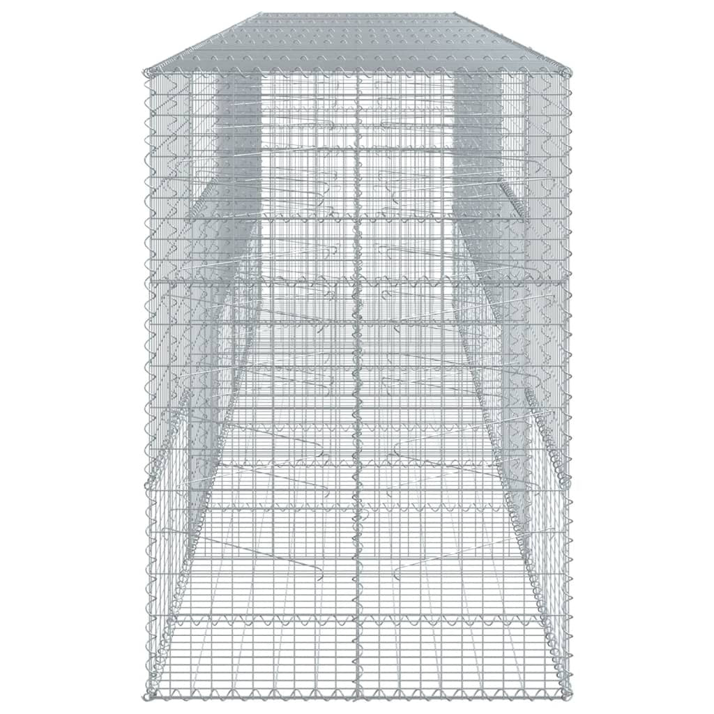 Gabion Basket with Cover 196.9"x39.4"x59.1" Galvanized Iron
