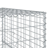 Gabion Basket with Cover 196.9"x39.4"x59.1" Galvanized Iron