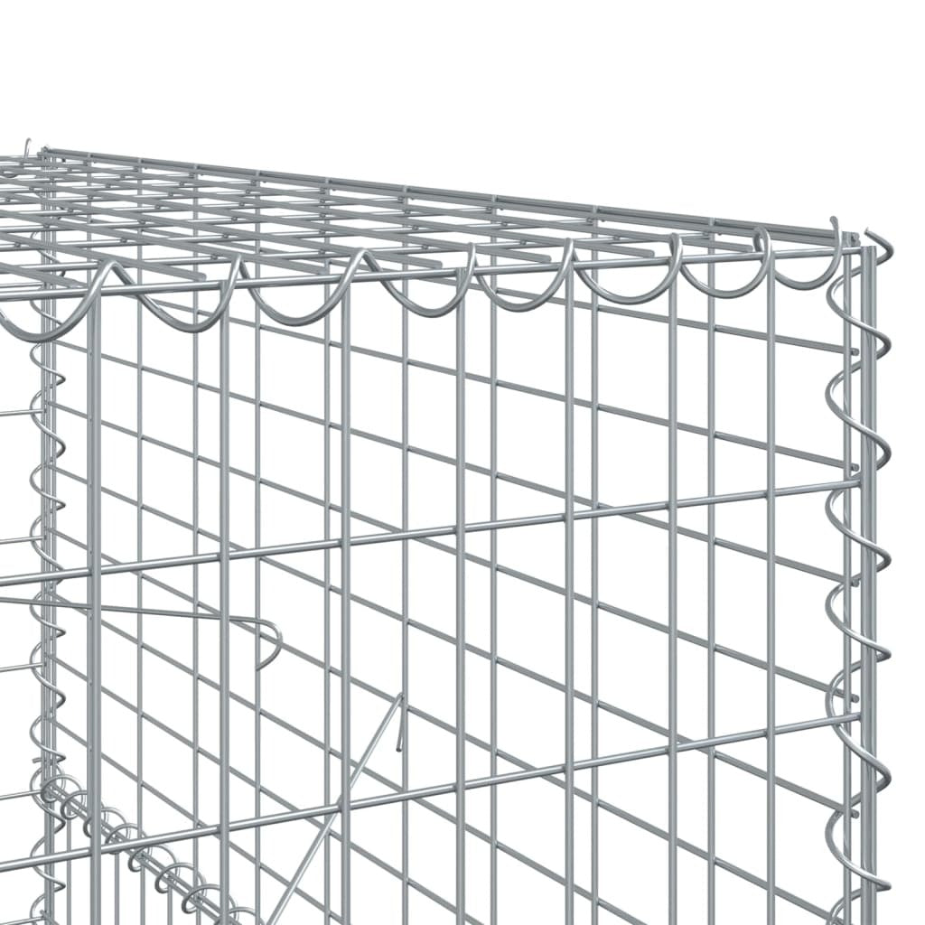 Gabion Basket with Cover 196.9"x39.4"x59.1" Galvanized Iron