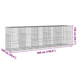 Gabion Basket with Cover 196.9"x39.4"x59.1" Galvanized Iron