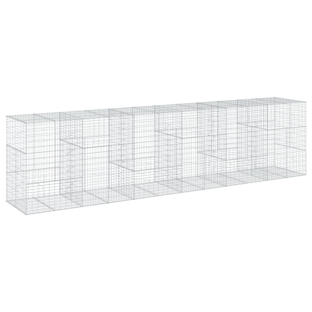 Gabion Basket with Cover 236.2"x39.4"x59.1" Galvanized Iron