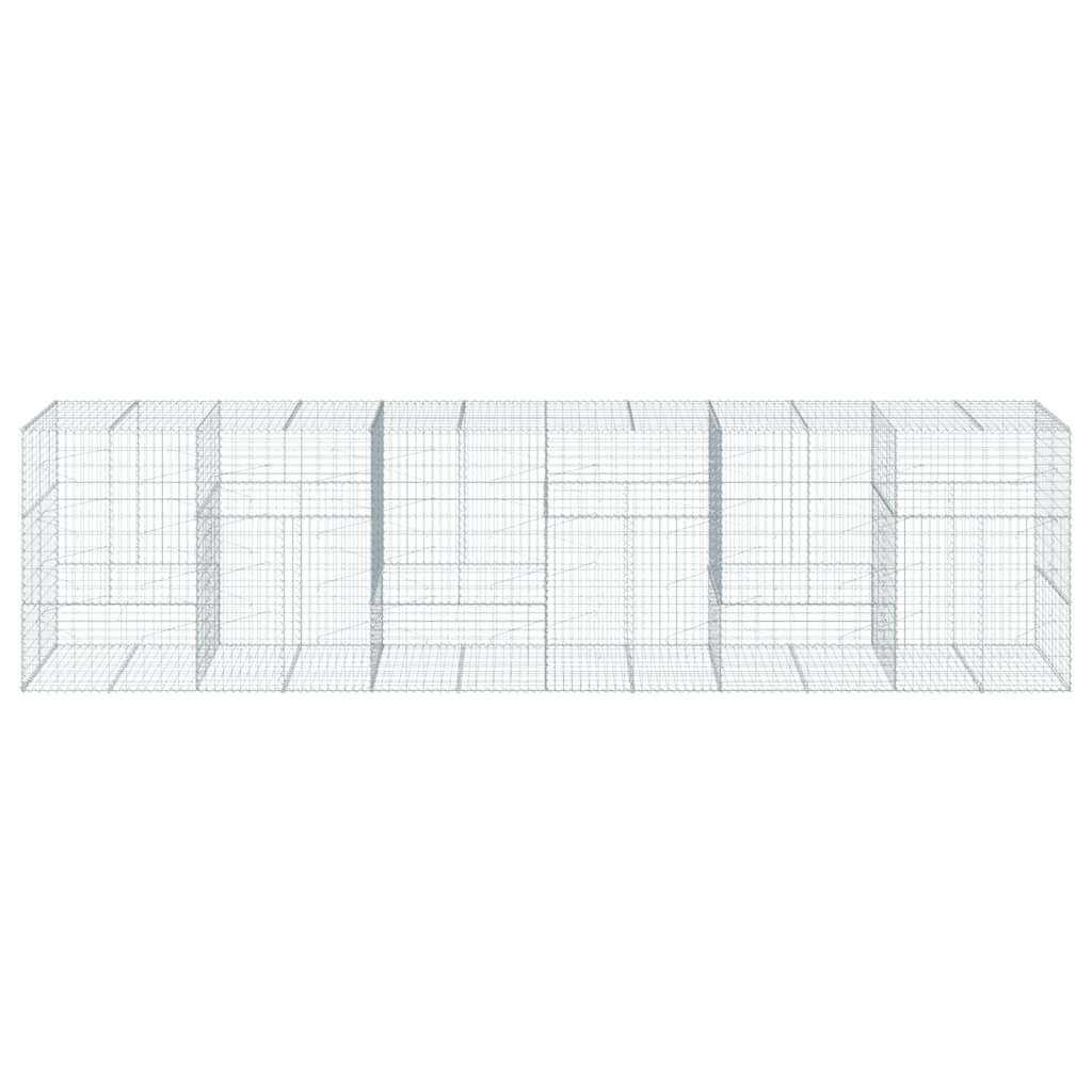 Gabion Basket with Cover 236.2"x39.4"x59.1" Galvanized Iron
