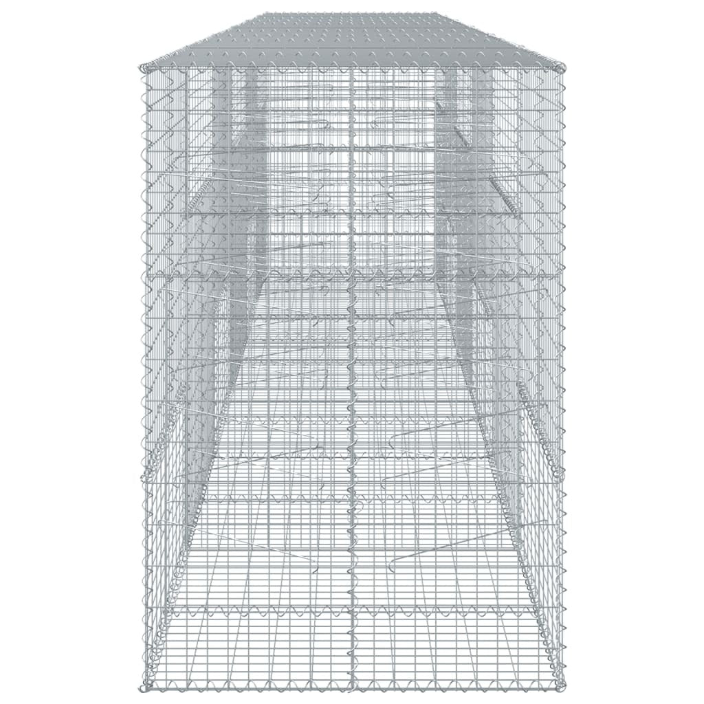 Gabion Basket with Cover 236.2"x39.4"x59.1" Galvanized Iron