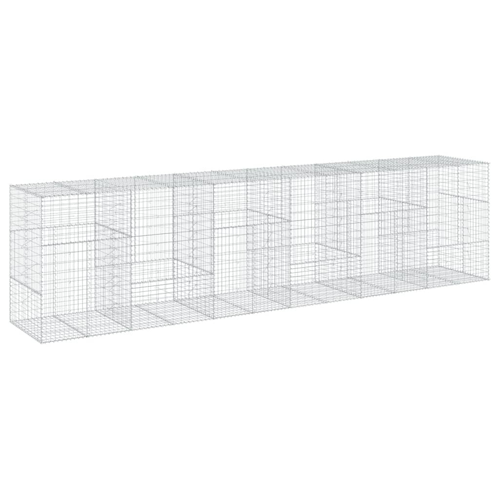 Gabion Basket with Cover 236.2"x39.4"x59.1" Galvanized Iron