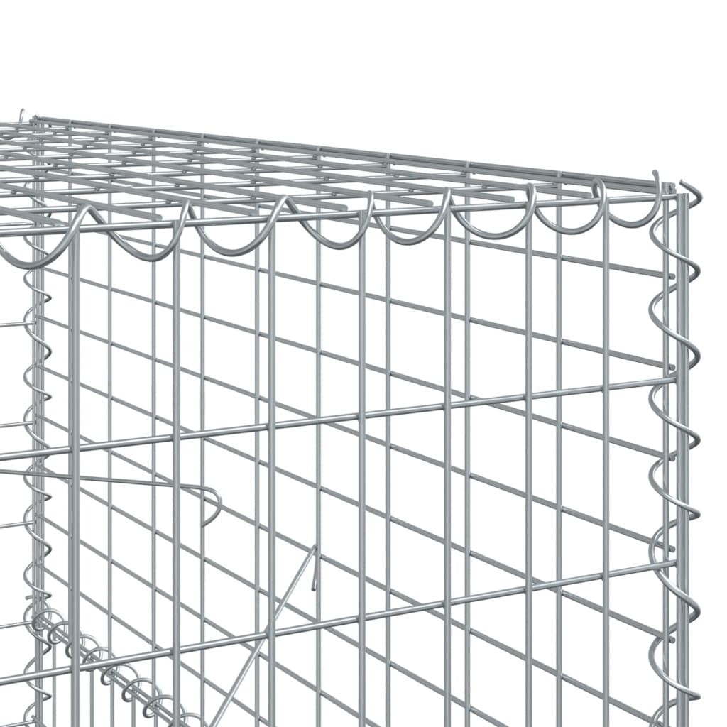 Gabion Basket with Cover 236.2"x39.4"x59.1" Galvanized Iron