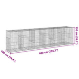 Gabion Basket with Cover 236.2"x39.4"x59.1" Galvanized Iron