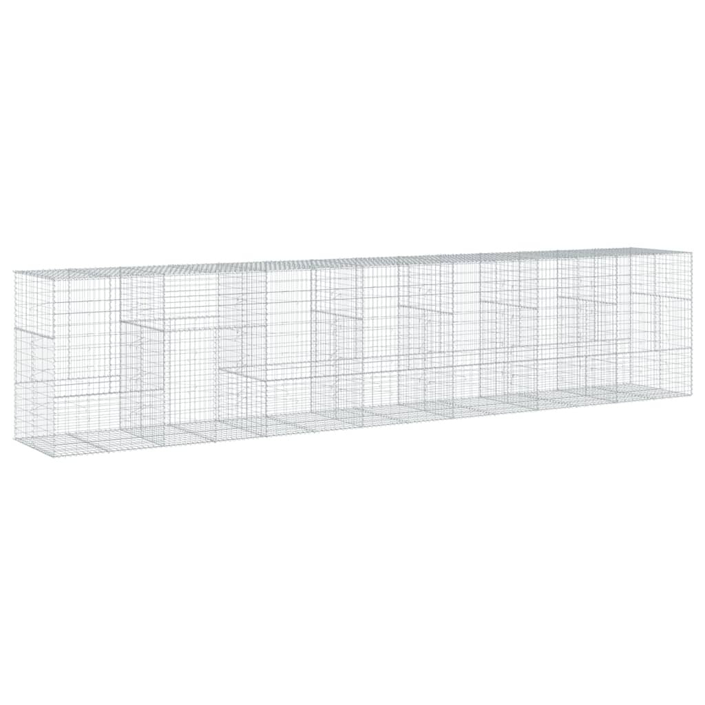 Gabion Basket with Cover 275.6"x39.4"x59.1" Galvanized Iron