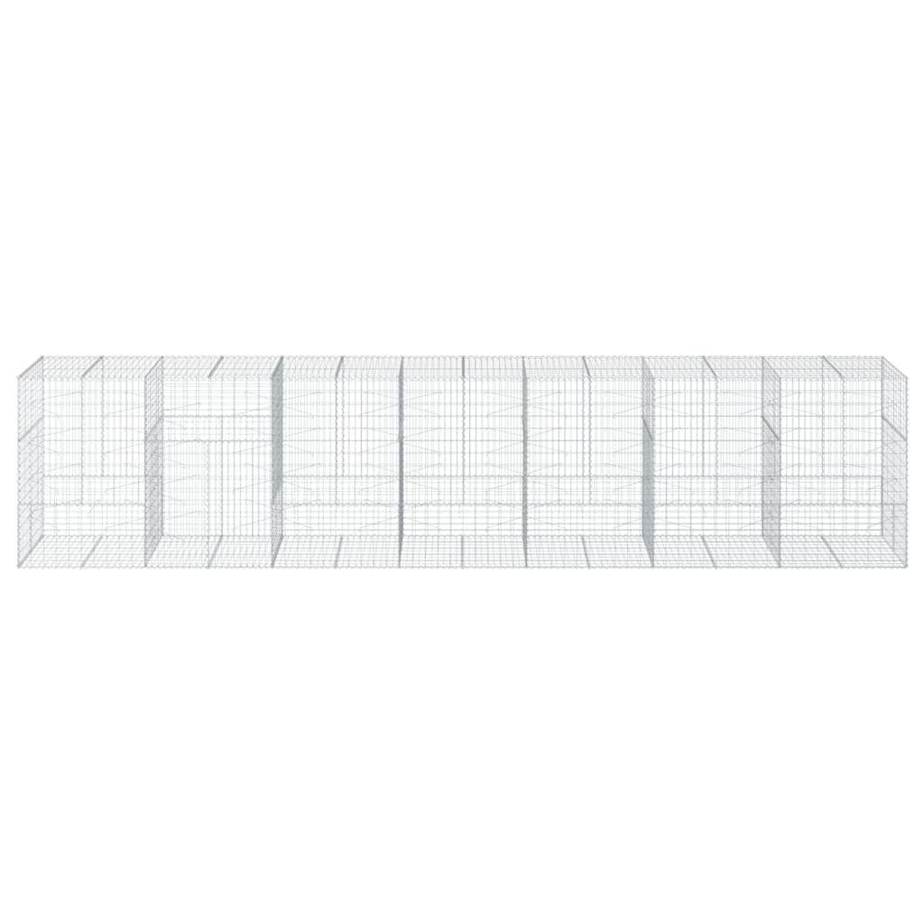 Gabion Basket with Cover 275.6"x39.4"x59.1" Galvanized Iron