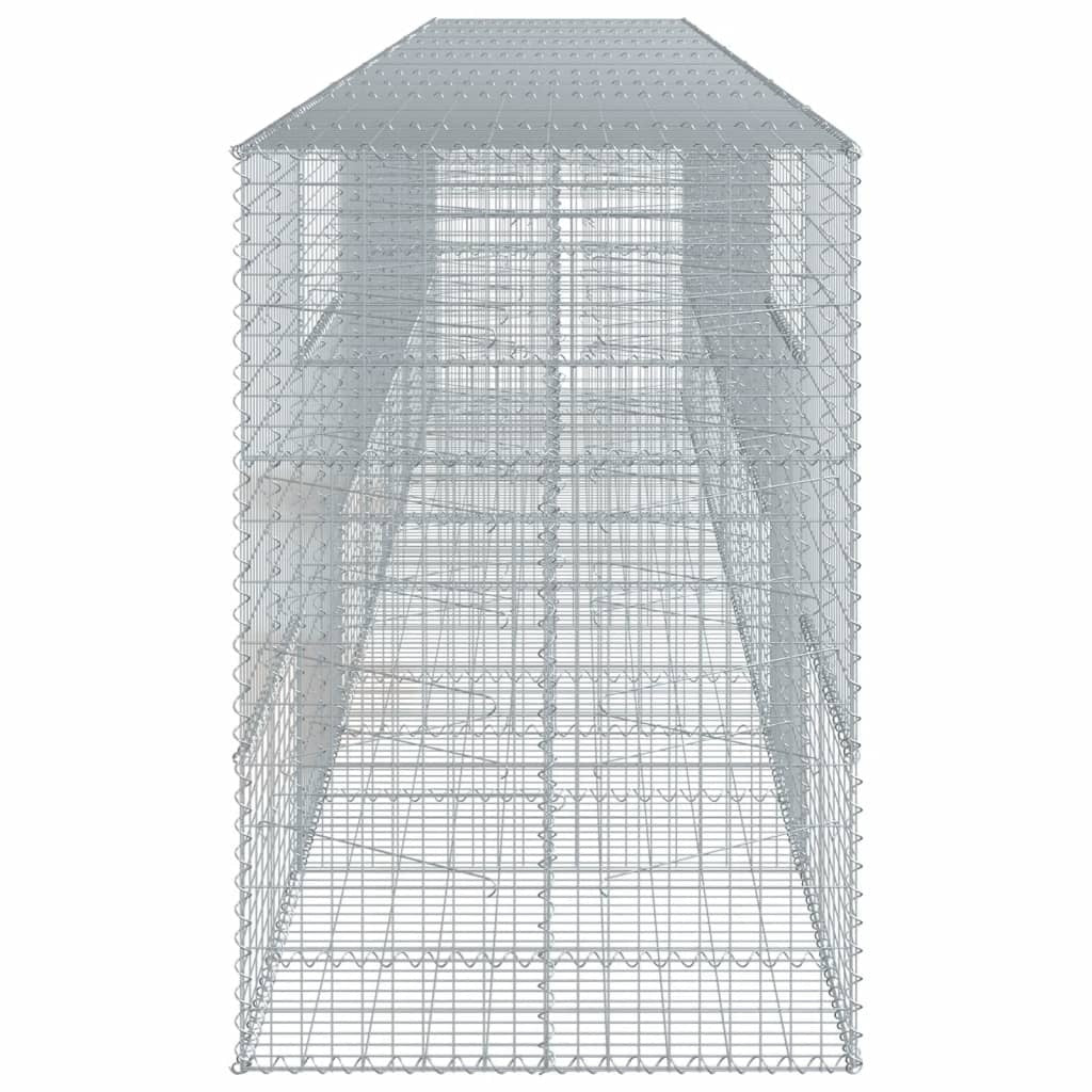 Gabion Basket with Cover 275.6"x39.4"x59.1" Galvanized Iron