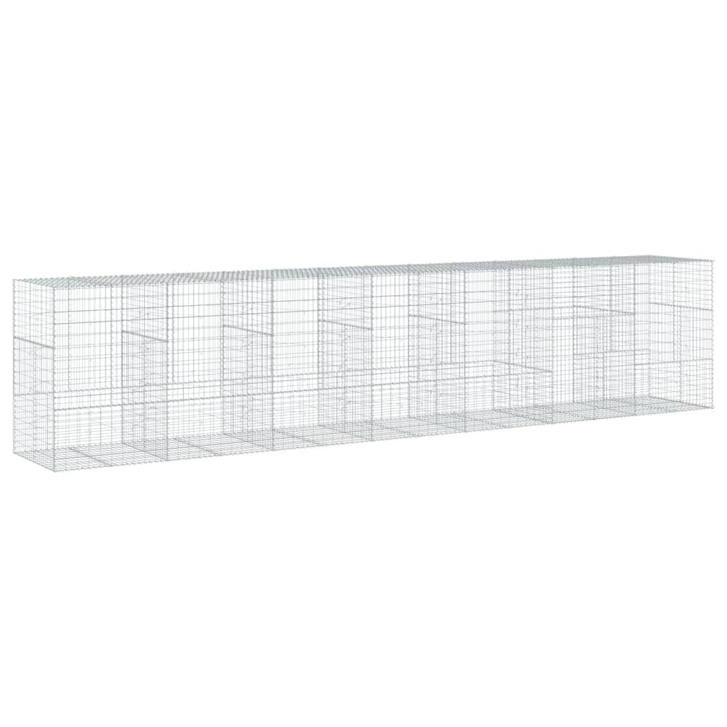 Gabion Basket with Cover 275.6"x39.4"x59.1" Galvanized Iron